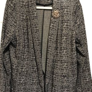 Black and white blazer